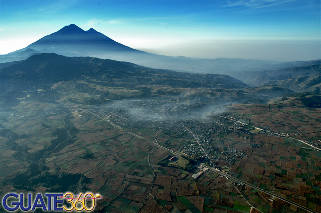 Vista aérea del Altiplano guatemalteco