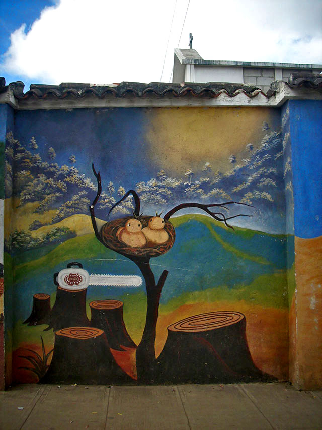 Depredación de la naturaleza reflejada en Pintura de Comalapa
