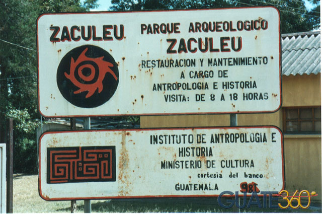 Ingreso al parque arqueológico de Zaculeu