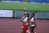 Edecanes, chicas de Guatemala, caminando en el Estadio