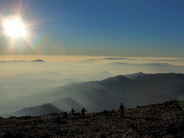 Amanecer en campamento del Volcán Tajumulco