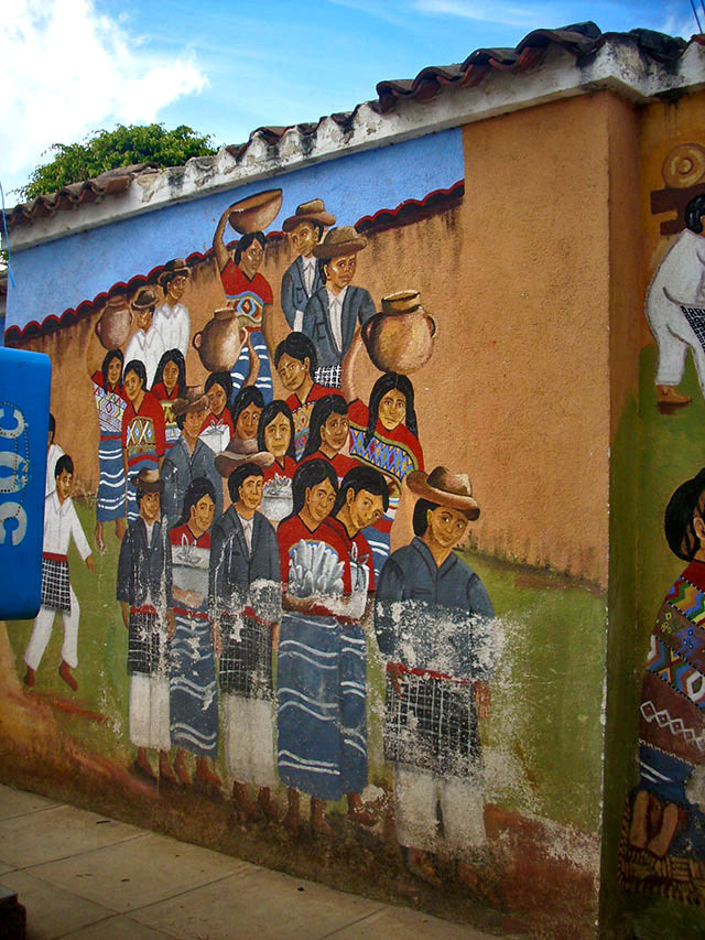 Celebración plasmada en Pintura de Comalapa