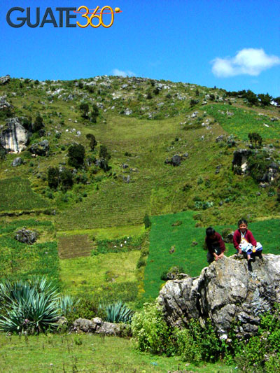 Vegetación curiosa y rocosas superficies en los Cuchumatanes