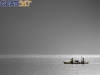 Trio de pescadores sobre un cayuco en el Lago de Atitlan, Solola