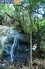 Columpiándose al costado de unas cataratas